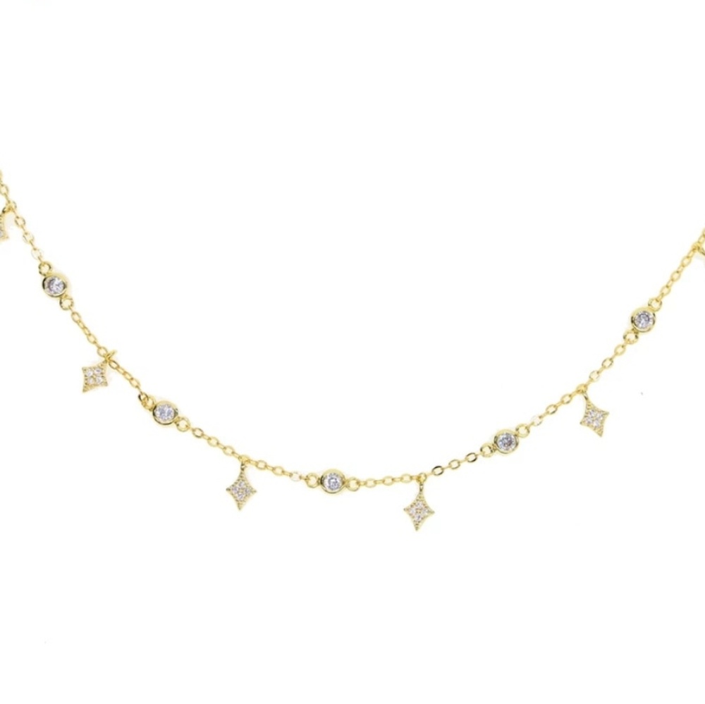 18k Gold Vermeil CZ choker